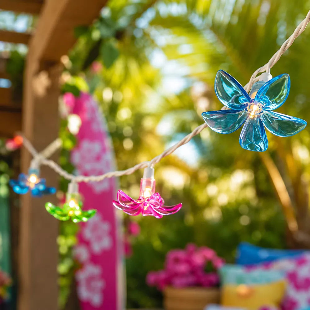 Multicolor Flower Shaped Patio String Lights Indoor Outdoor